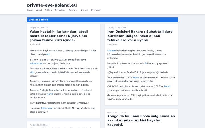 Captură de ecran a private-eye-poland.eu