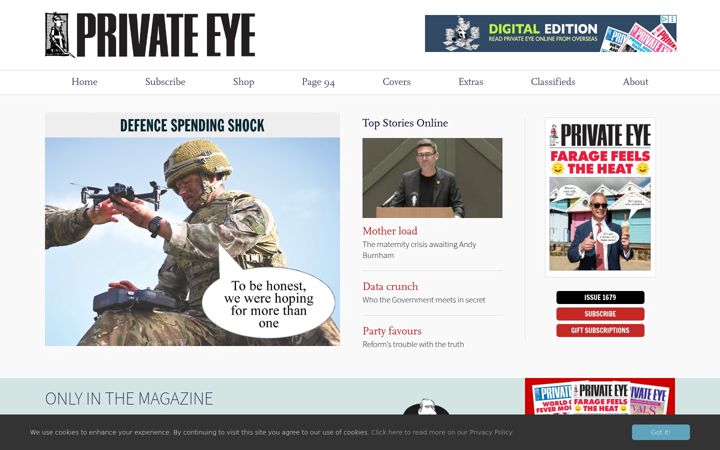 Screenshot of private-eye.co.uk