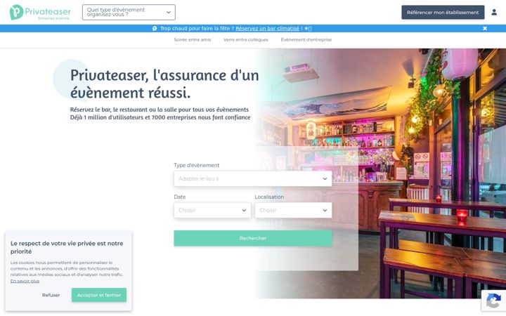 Ekrānuzņēmums no privateaser.com