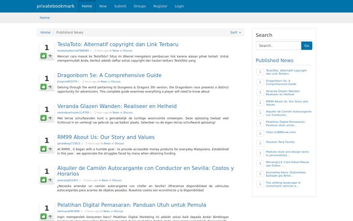 Screenshot of privatebookmark.com