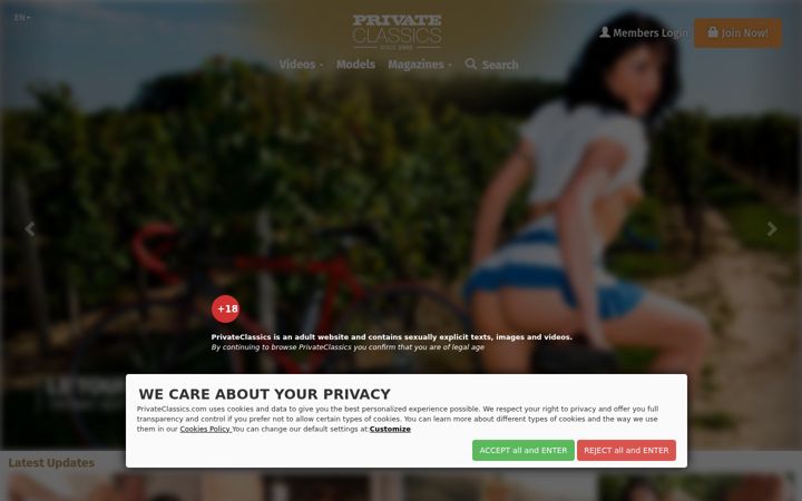 Screenshot of privateclassics.com
