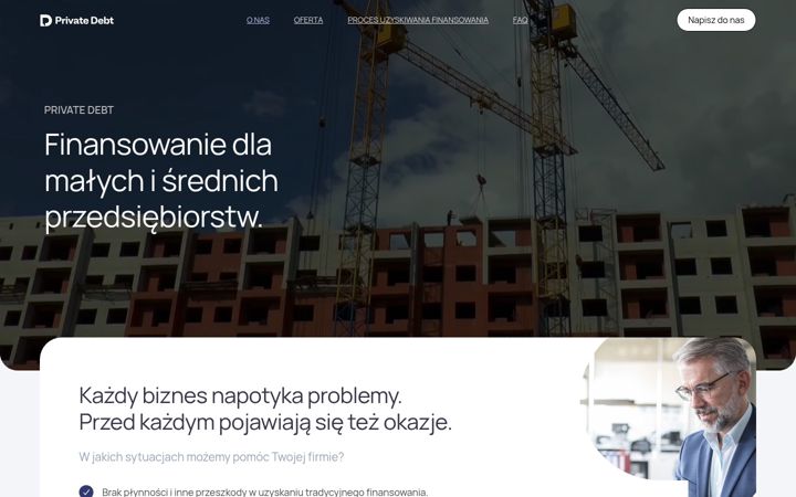 Captura de pantalla de privatedebt.pl