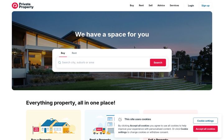 Ekrano kopija privateproperty.co.za