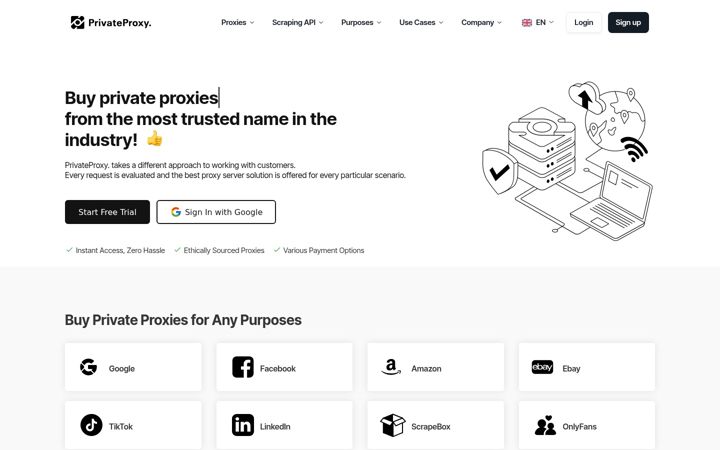 Screenshot of privateproxy.me