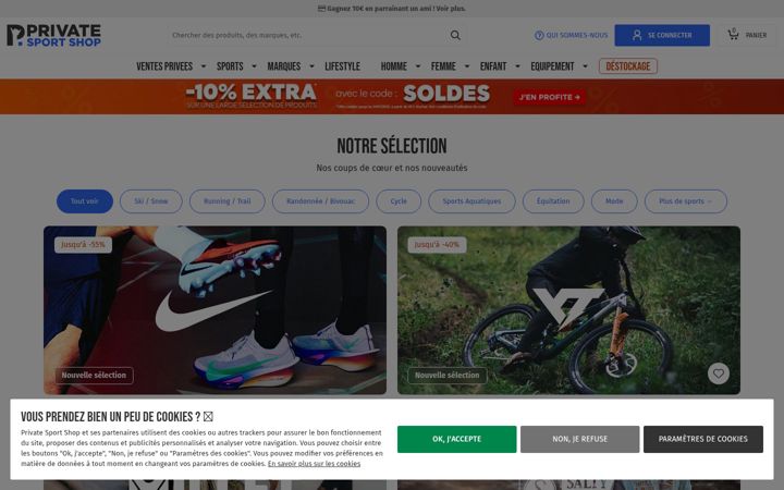 Screenshot of privatesportshop.fr
