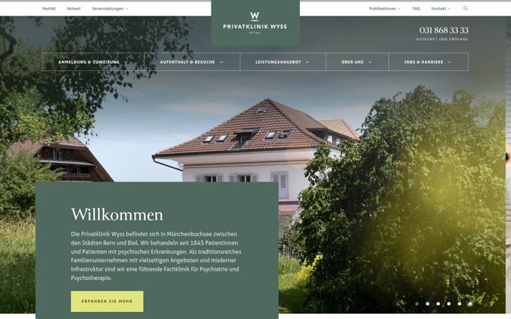 Screenshot of privatklinik-wyss.ch