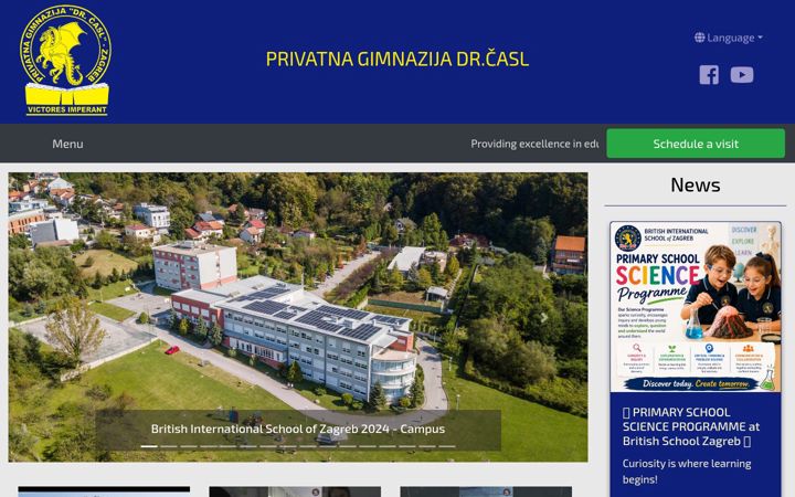 Screenshot of privatna-gimnazija-casl.hr