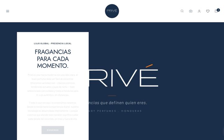 Screenshot of priveperfumes.com
