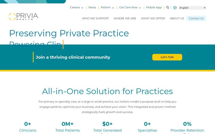 Screenshot di priviahealth.com