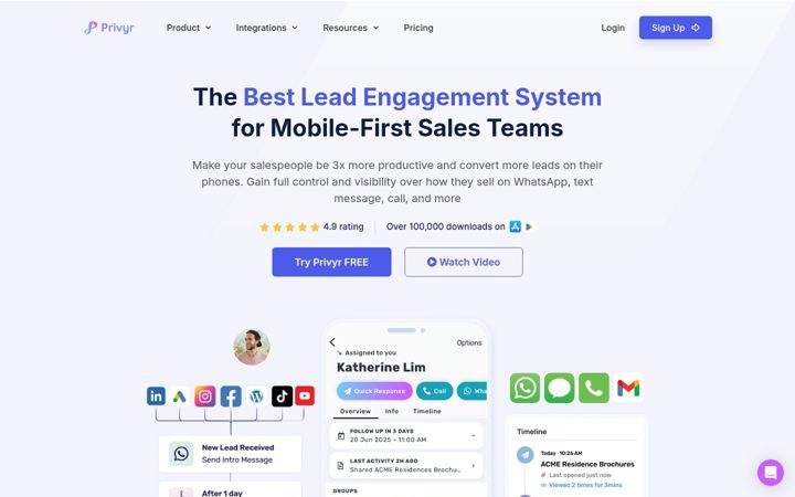 Screenshot of privyr.com