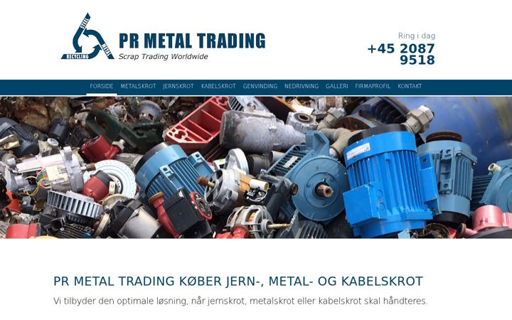 Ekrānuzņēmums no prmetaltrading.dk