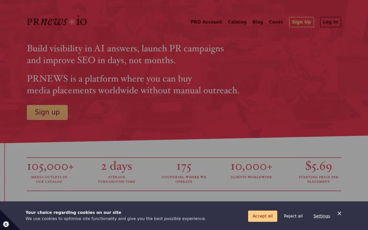 Screenshot of prnews.io