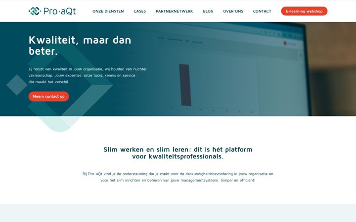 Screenshot of pro-aqt.nl