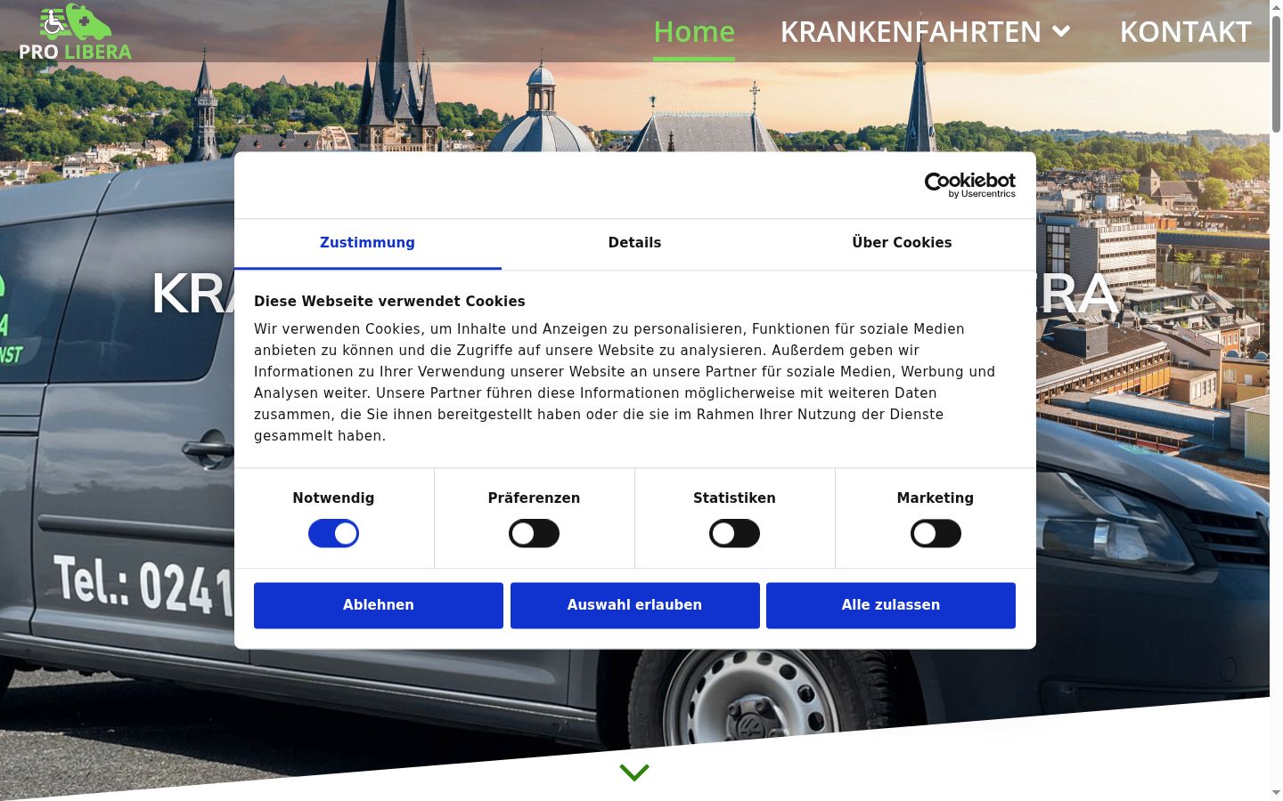 Screenshot tal-banner tal-kunsens muri qabel kwalunkwe interazzjoni