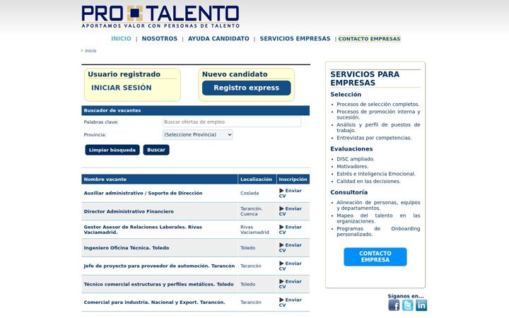 Screenshot of pro-talento.com