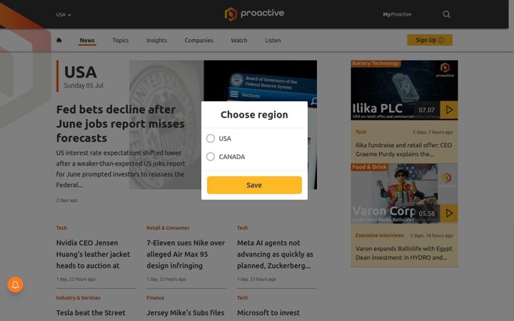 Screenshot of proactiveinvestors.com