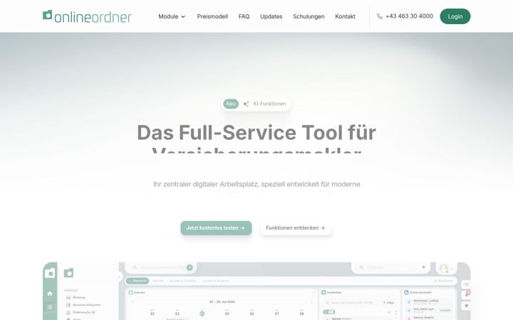 Screenshot van proagent-software.at