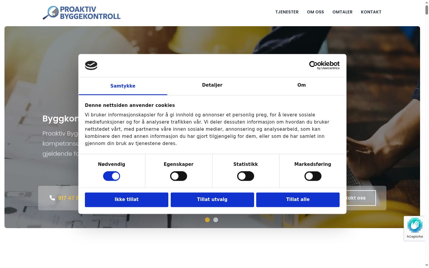 Screenshot del banner di consenso mostrato prima di qualsiasi interazione