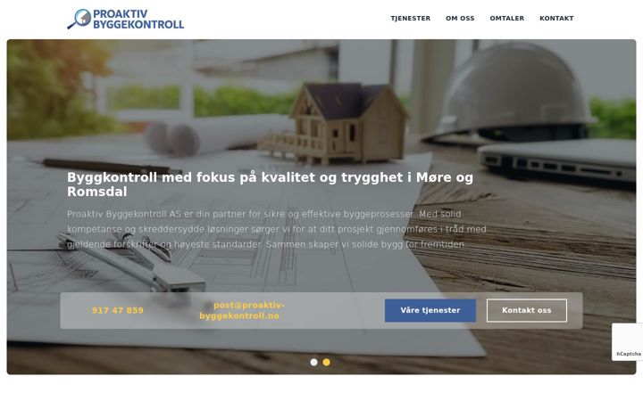 Screenshot of proaktiv-byggekontroll.no