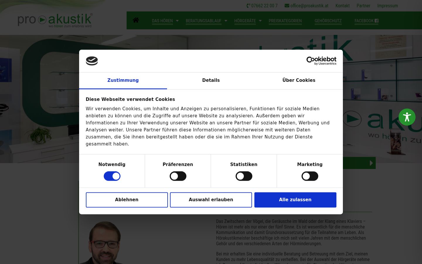 Snímek obrazovky baneru souhlasu zobrazeného před jakoukoli interakcí