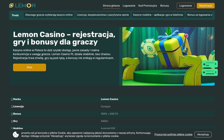Screenshot of proarte.net.pl