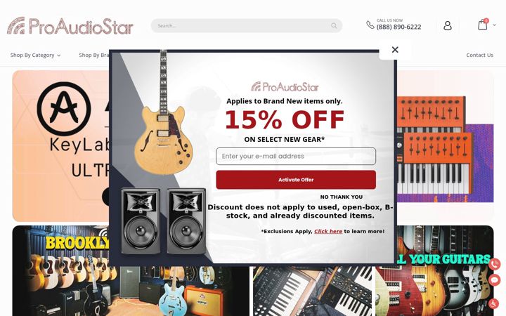 Screenshot of proaudiostar.com