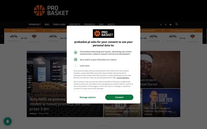 Screenshot of probasket.pl