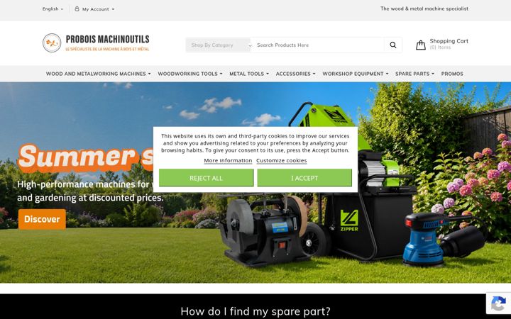 Screenshot of probois-machinoutils.com