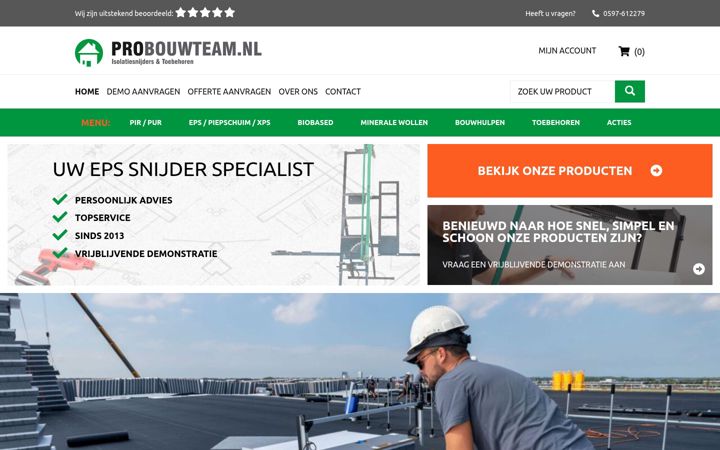 Screenshot του probouwteam.nl