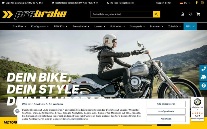 Screenshot of probrake.de
