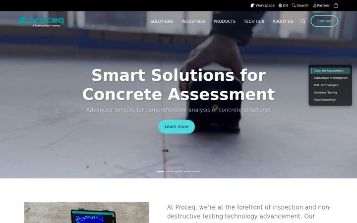 Screenshot of proceq.com