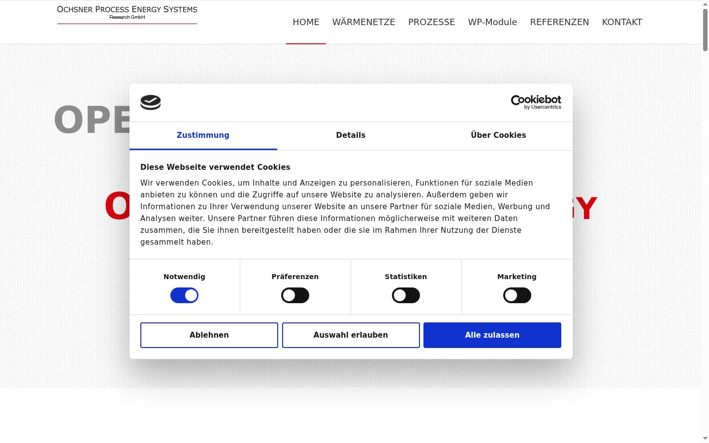 Screenshot of the consent banner shown before any interaction