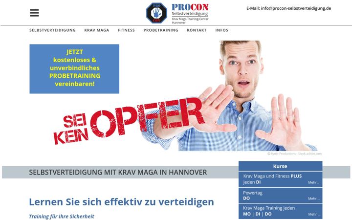 Screenshot of procon-selbstverteidigung.de