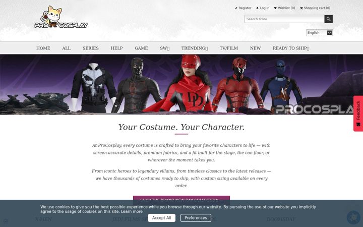 Screenshot of procosplay.com