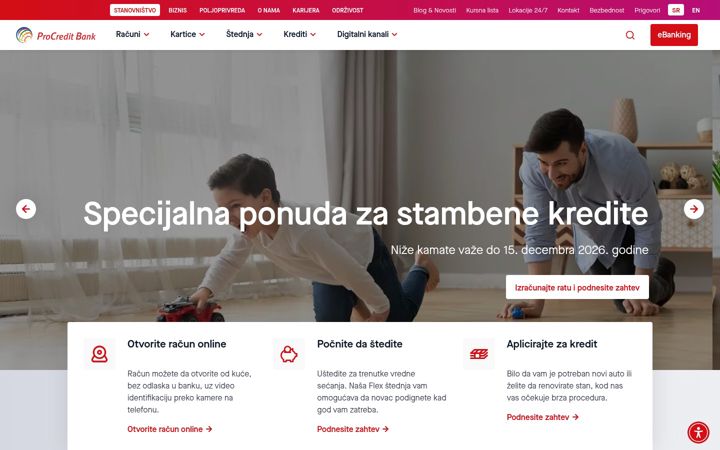 Screenshot of procreditbank.rs