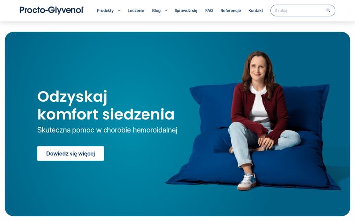 Screenshot stránky procto-glyvenol.pl