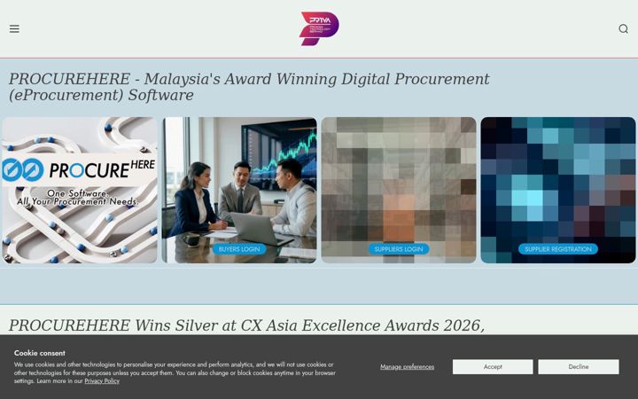 Screenshot of procurehere.com