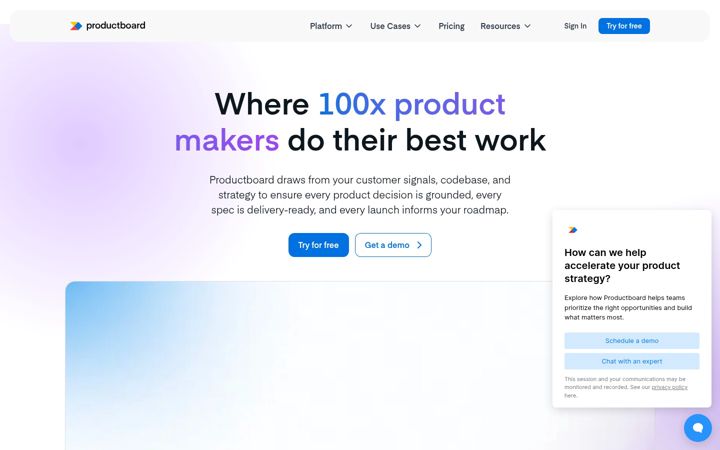 Zrzut ekranu productboard.com