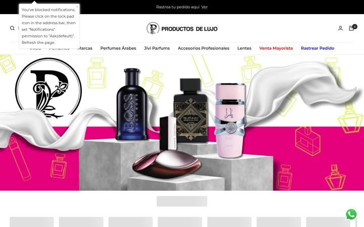 Screenshot of productosdelujo.cl