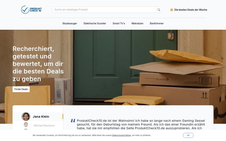Screenshot of produktcheck10.de