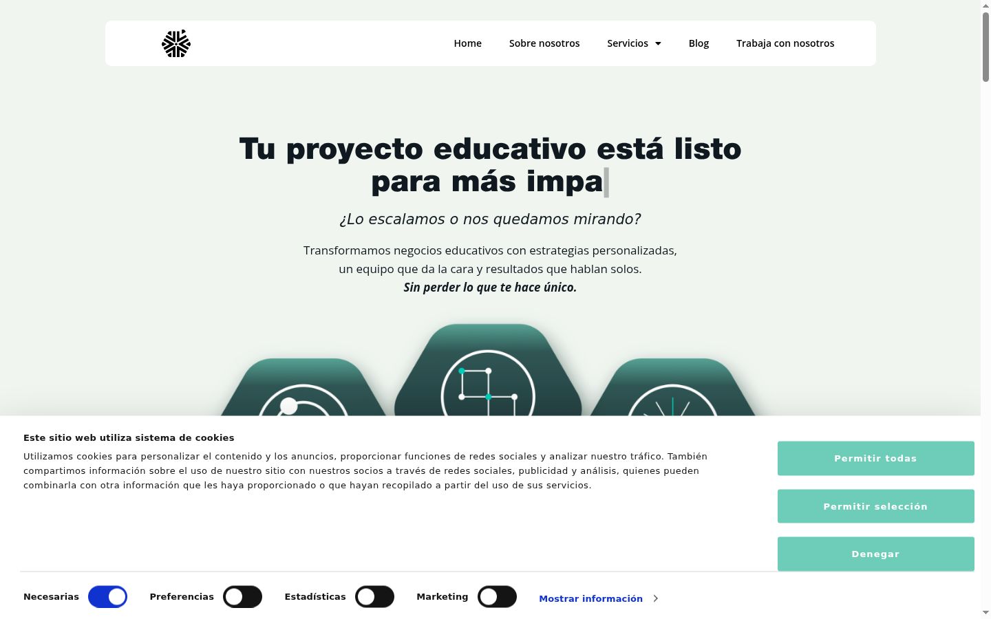 Screenshot del banner di consenso mostrato prima di qualsiasi interazione