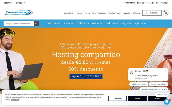 Ekrānuzņēmums no profesionalhosting.com