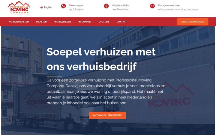 Screenshot of professionalmovingcompany.nl