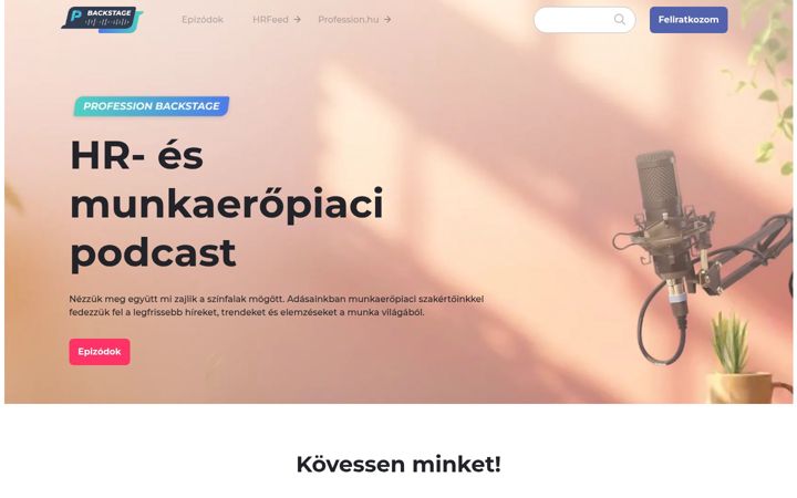 Screenshot of professionbackstage.hu