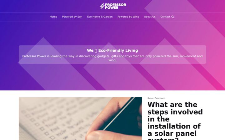 Screenshot von professorpower.co.uk