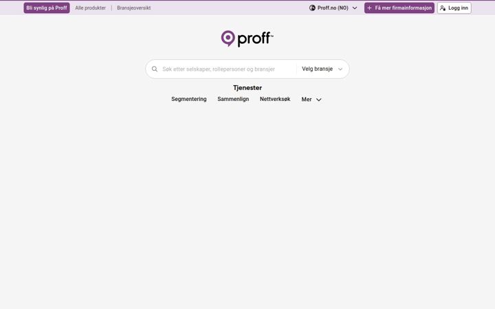 Skærmbillede af proff.no
