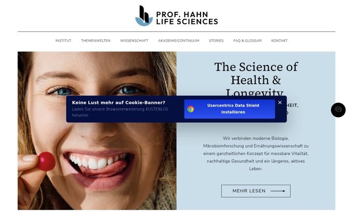 Ekraanipilt saidist profhahn-lifesciences.com