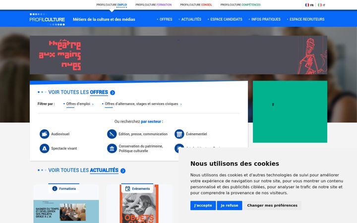 Screenshot of profilculture.com