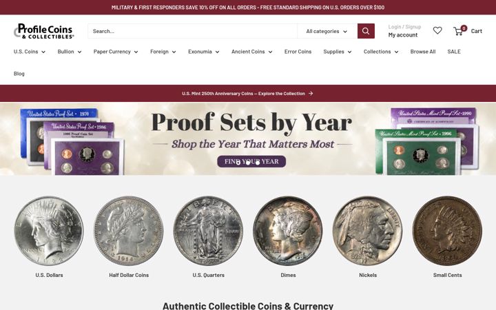 Screenshot of profilecoins.com