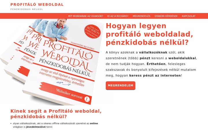 Screenshot of profitalo-weboldal.hu